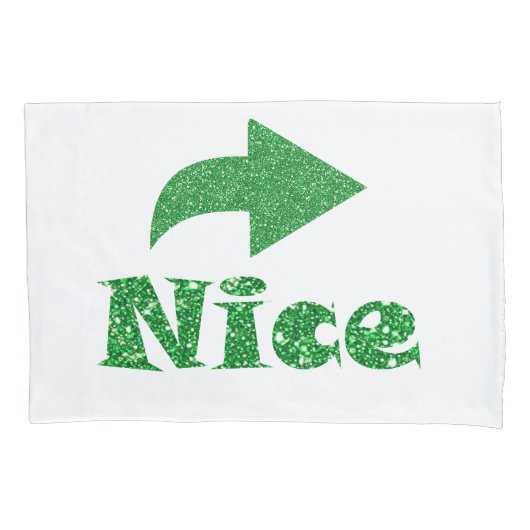 Naughty oder Nice Funny Funny Christmas Kissenbezug (Vorderseite-Links)