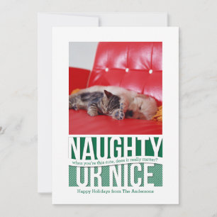 Naughty oder Nice Funny Funny Christmas Pet Card Feiertagskarte