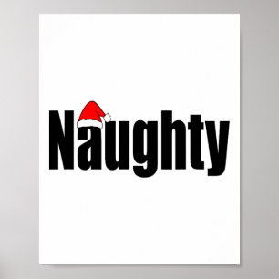Naughty oder Nice Funny Matching Weihnachtsfamilie Poster