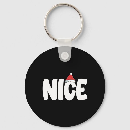 Naughty oder Nice Funny Matching Weihnachtsfamilie Schlüsselanhänger (Vorderseite)