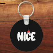 Naughty oder Nice Funny Matching Weihnachtsfamilie Schlüsselanhänger (Vorderseite)