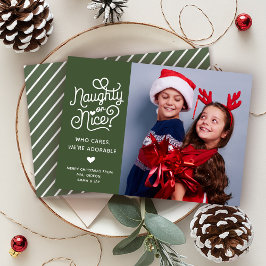 Naughty oder Nice Funny Niedlich Kids Schlechtes F Feiertagskarte