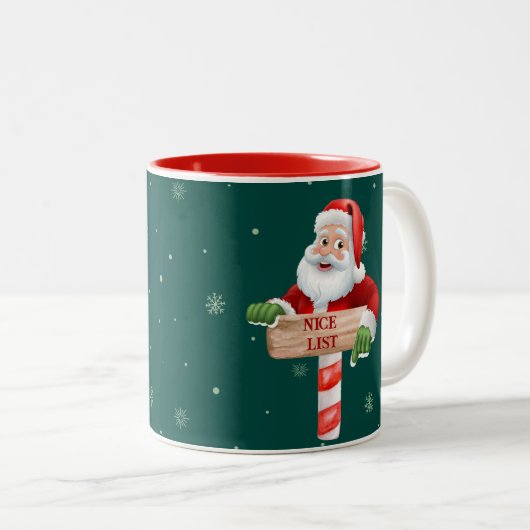 Naughty oder Nice Funny Weihnachtsgeschenk Tasse (VorderseiteRechts)
