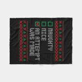 Naughty oder Nice Funny wurde ein Versuch gemacht  Fleecedecke (Vorderseite (Horizontal))