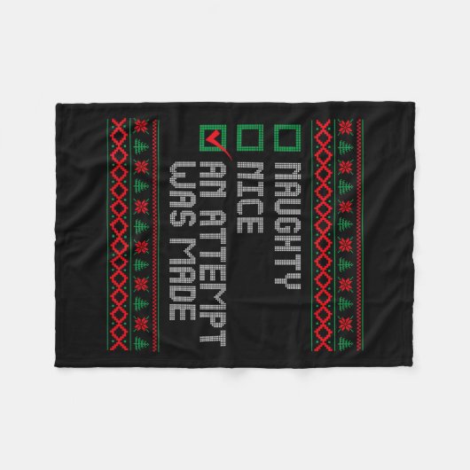 Naughty oder Nice Funny wurde ein Versuch gemacht  Fleecedecke (Vorderseite (Horizontal))