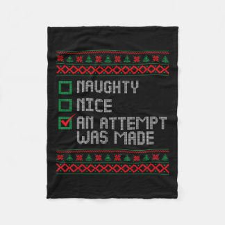 Naughty oder Nice Funny wurde ein Versuch gemacht  Fleecedecke