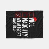 Naughty oder Nice Funny wurde ein Versuch gemacht Fleecedecke (Vorderseite (Horizontal))