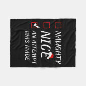 Naughty oder Nice Funny wurde ein Versuch gemacht Fleecedecke (Vorderseite (Horizontal))
