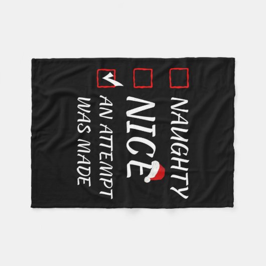 Naughty oder Nice Funny wurde ein Versuch gemacht Fleecedecke (Vorderseite (Horizontal))