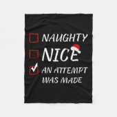Naughty oder Nice Funny wurde ein Versuch gemacht Fleecedecke (Vorderseite)