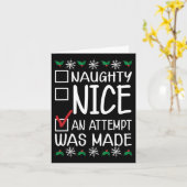 Naughty oder Nice Funny wurde ein Versuch gemacht  Karte (Gelbe Blume)