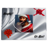 Naughty oder Nice Geschenktasche Große Geschenktüte (Vorderseite)