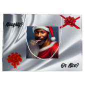 Naughty oder Nice Geschenktasche Große Geschenktüte (Rückseite)