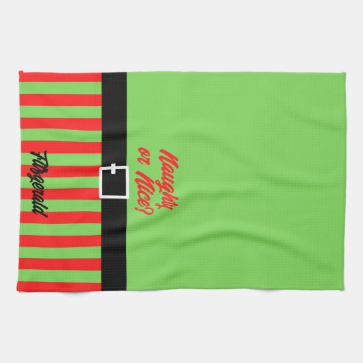 Naughty oder Nice Geschirrtuch (Horizontal)