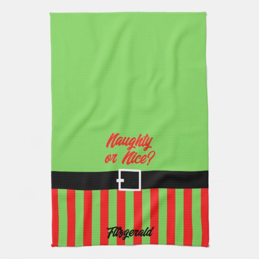 Naughty oder Nice Geschirrtuch (Vertikal)