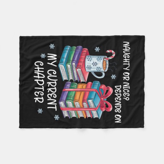 Naughty oder Nice hängt von meinem aktuellen Kapit Fleecedecke (Vorderseite (Horizontal))