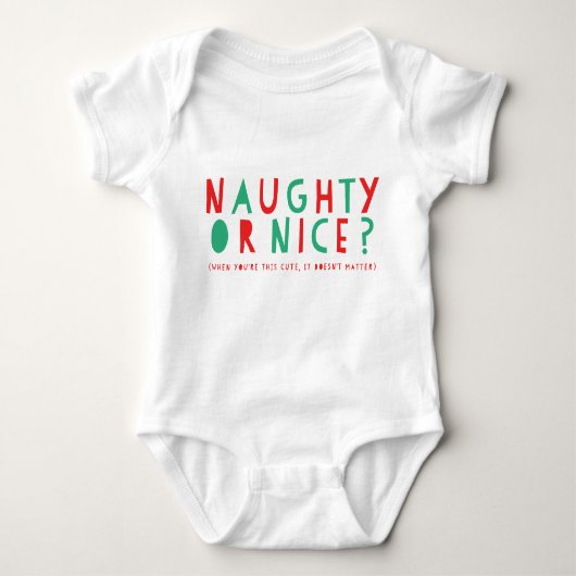 Naughty oder Nice | Holiday Bodysuit Baby Strampler (Vorderseite)