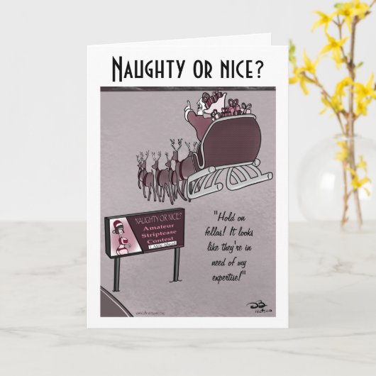 Naughty oder Nice Holiday Folding Card Karte (Gelbe Blume)