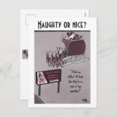 Naughty oder Nice Holiday Postcard Feiertagspostkarte (Vorne/Hinten)