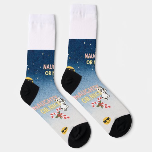 Naughty oder Nice Holiday Socks Funny Geschenke fü Socken (Rechts)