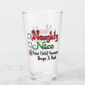 Naughty oder Nice Ice Hockey Fan Edition Glas (Vorderseite)