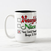 Naughty oder Nice Ice Hockey Fan Edition White Zweifarbige Tasse (Links)