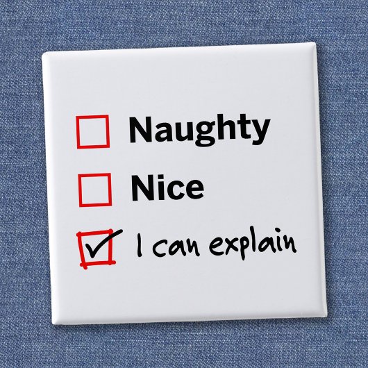 Naughty oder Nice - ich kann es erklären Button