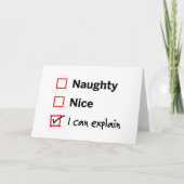 Naughty oder Nice - ich kann es erklären Karte (Vorderseite)