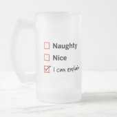 Naughty oder Nice - ich kann es erklären Mattglas Bierglas (Links)