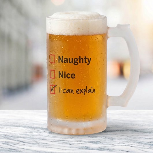 Naughty oder Nice - ich kann es erklären Mattglas Bierglas