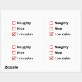 Naughty oder Nice - ich kann es erklären Rechteckiger Aufkleber (Blatt)