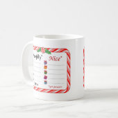 Naughty oder Nice Kaffeetasse (Vorderseite Links)