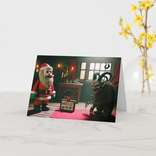 Naughty oder Nice Karte (Gelbe Blume)