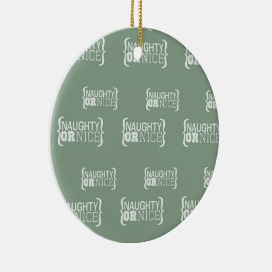 Naughty oder Nice Keramikornament (Rechts)