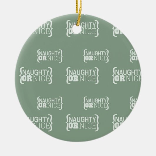 Naughty oder Nice Keramikornament (Vorne)