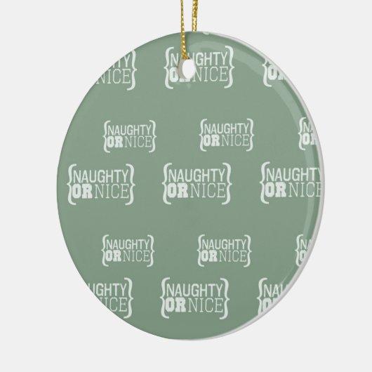 Naughty oder Nice Keramikornament (Links)