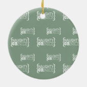 Naughty oder Nice Keramikornament (Hinten)