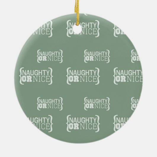 Naughty oder Nice Keramikornament (Hinten)