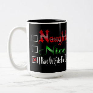 Naughty oder Nice Kokett Black Zweifarbige Tasse