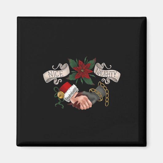 Naughty oder Nice Krampus und Weihnachten 1 Magnet (Vorne)