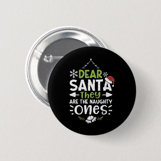 Naughty oder Nice Lieber Weihnachten Sie sind die Button (Vorne & Hinten)