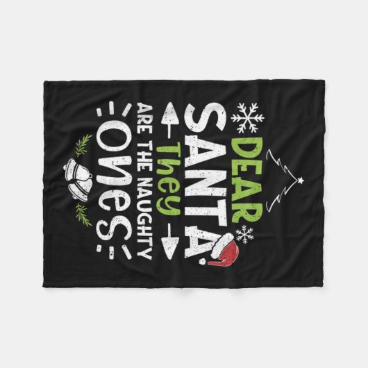 Naughty oder Nice Lieber Weihnachten Sie sind die  Fleecedecke (Vorderseite (Horizontal))