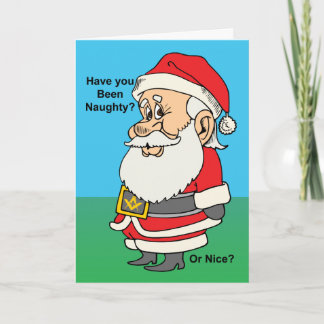 Naughty oder Nice Mason Feiertagskarte