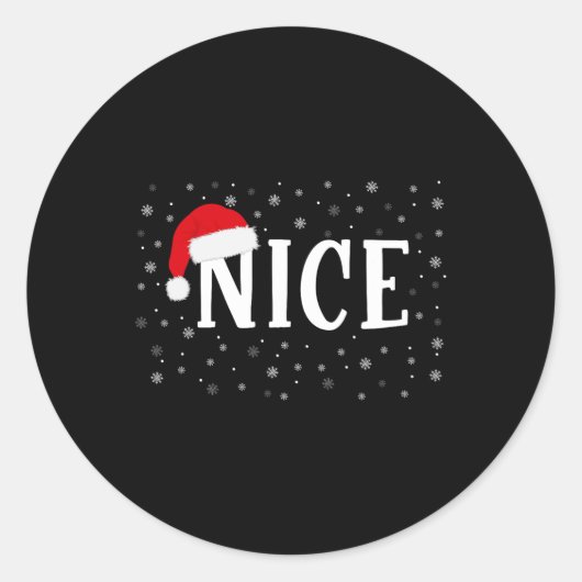 Naughty oder Nice Matching Weihnachtskostüm Runder Aufkleber (Vorderseite)
