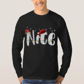 Naughty oder Nice Matching Weihnachtsleuchten Paar T-Shirt (Vorderseite)