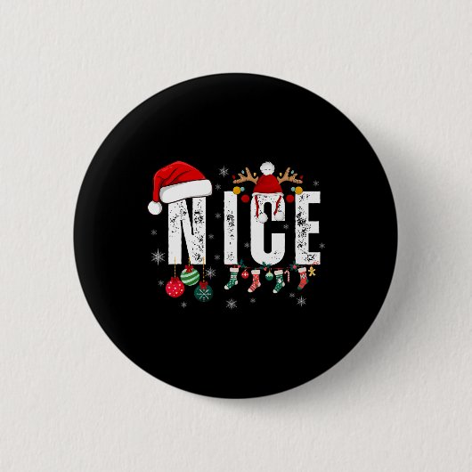 Naughty oder Nice Matching Weihnachtspaare Kostüm Button (Vorderseite)