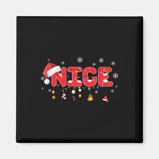 Naughty oder Nice Matching Weihnachtspaare Kostüm Magnet (Vorne)
