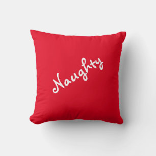 Naughty oder Nice Mood Red Throw Kissen