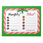 Naughty oder Nice Notepad 8.5"x11", 40 Seiten Notizblock (Vorderseite)