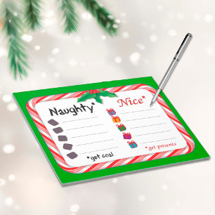 Naughty oder Nice Notepad 8.5"x11", 40 Seiten Notizblock